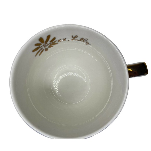 Lily Pulitzer Floral Gold Trim Ceramic Mug Cup - Picture 3 of 5